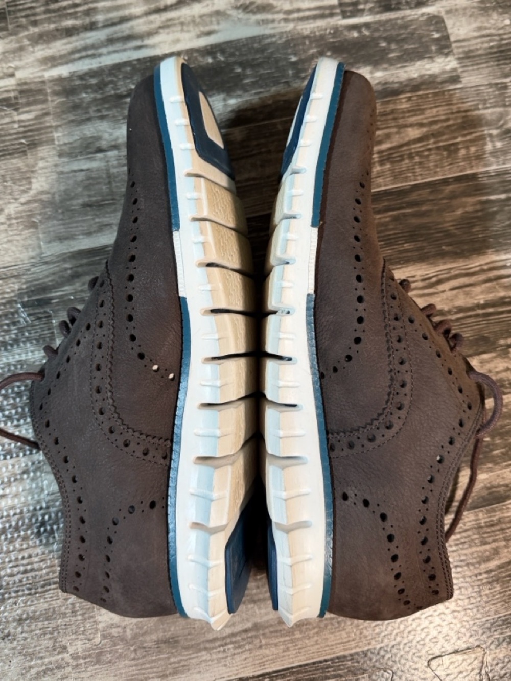 Cole Haan Zerogrand Wingtip Men's Brown Leather Oxford Shoes - Picture 3 of 9